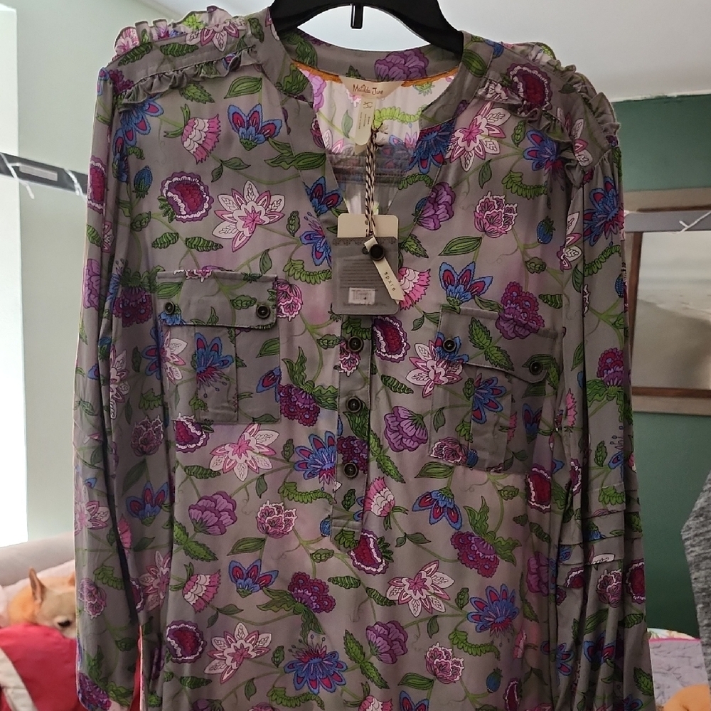 Matilda Jane Floral Dress in Gray, Pink, Purple, Green